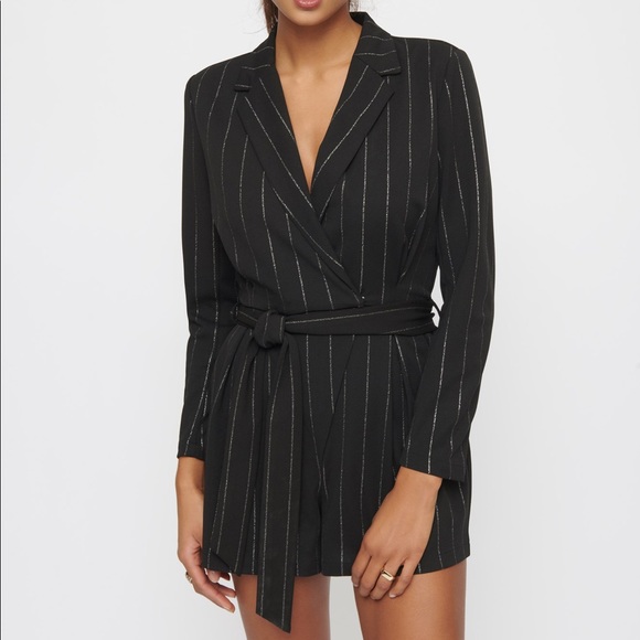 Dynamite Pants - DYNAMITE PINSTRIPE ROMPER